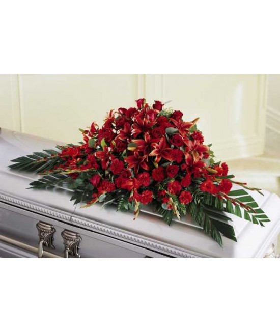 The Red Splendor Casket Spray The Red Splendor Casket Spray